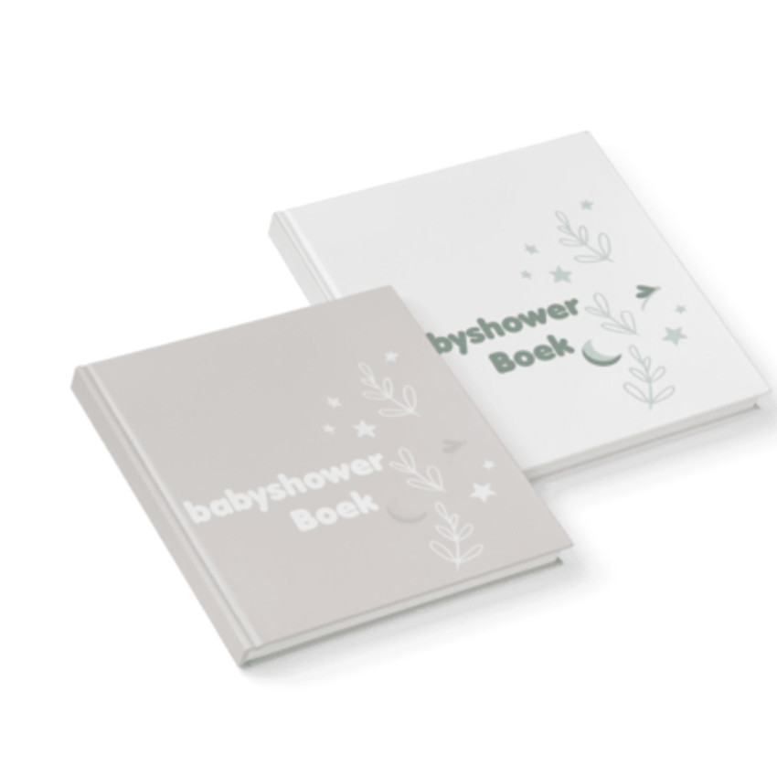 Livre Baby Shower "Texte Néerlandais" Blanc/Vert 