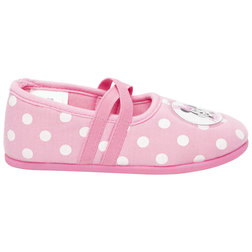 Roze pantoffels met stippen Minnie Disney 