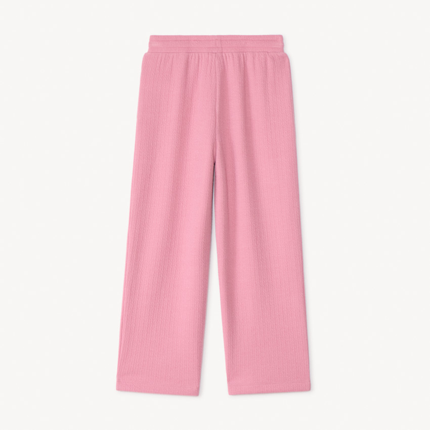 Pantalon large en jacquard uni pour fille 