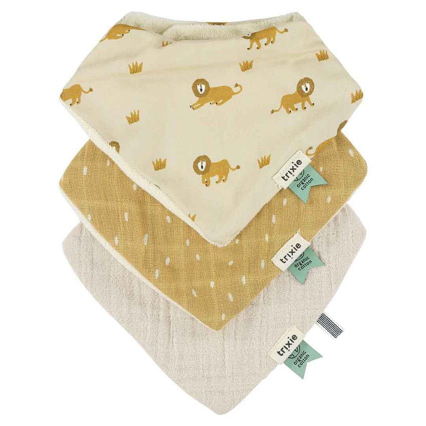 Bavoirs bandana Lively Lion 3pcs 