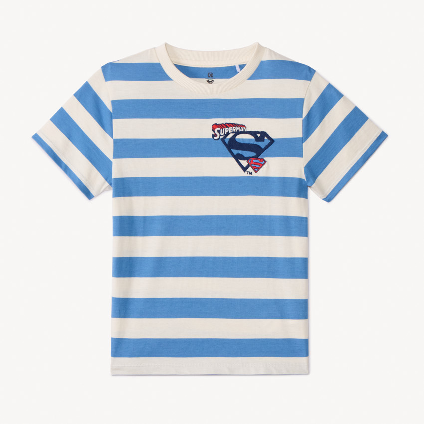 T-shirt manches courtes rayé Superman Warner pour garçon 