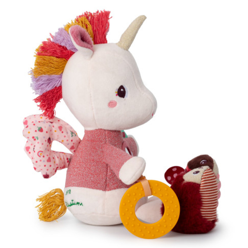 Peluche multi-activités avec anneau dentition Lena la Licorne 