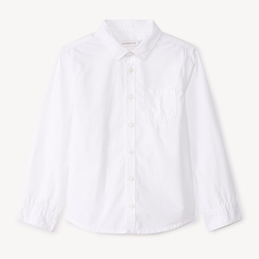 Chemise manches longues uni à poche pour garçon  