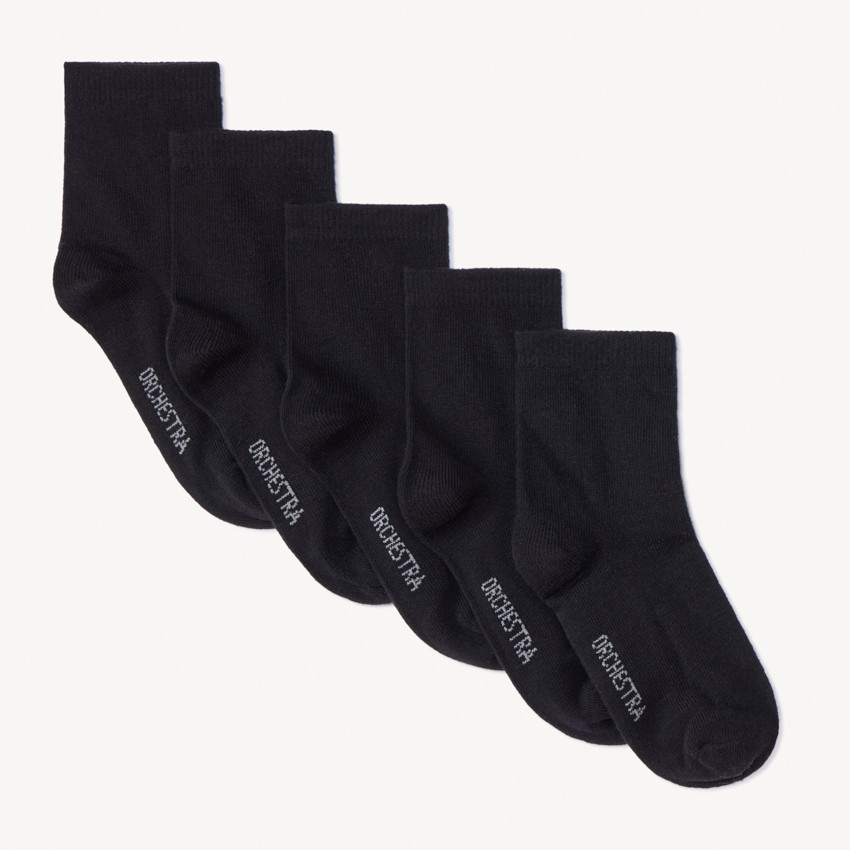 Lot de 5 paires de chaussettes unies pour garçon 
