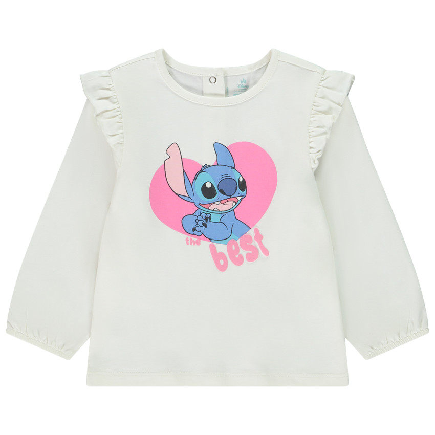 T-shirt manches longues fantaisie Stitch Disney pour bébé fille 
