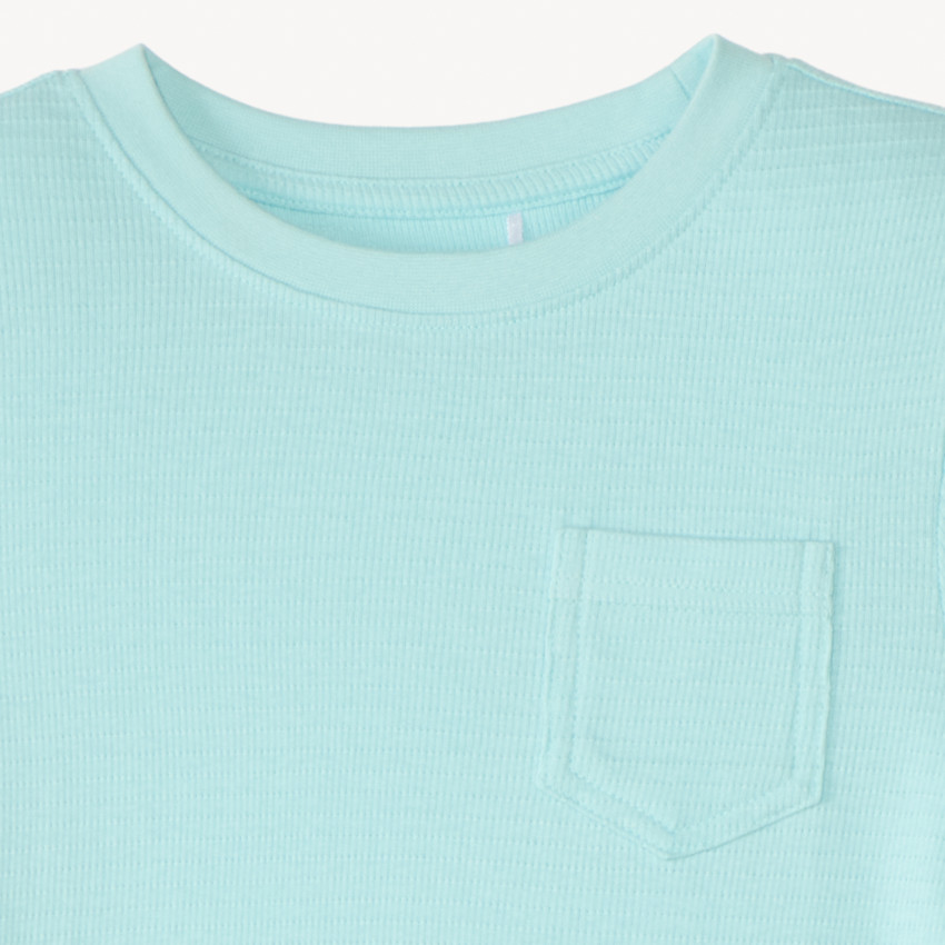 T-shirt manches courtes uni en maille fantaisie garçon 