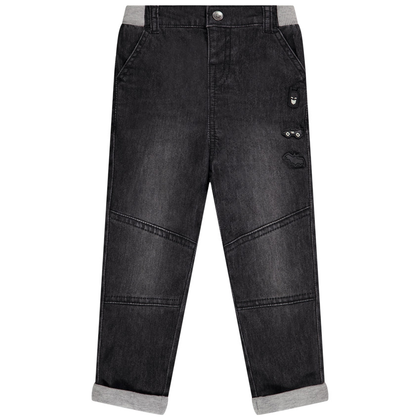 Jean droit effet délavé avec patch Batman pour bébé garçon 