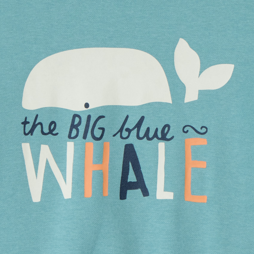 Oversized gebreid sweatshirt met print voor jongens. 