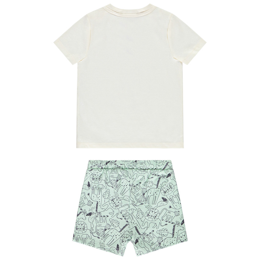 Ensemble 2 pièces motifs animaux de la savane pour bébé garçon 