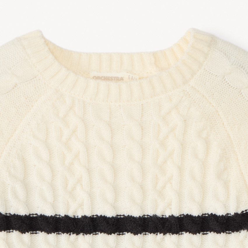 Pull manches longues en tricot marinière pour fille  