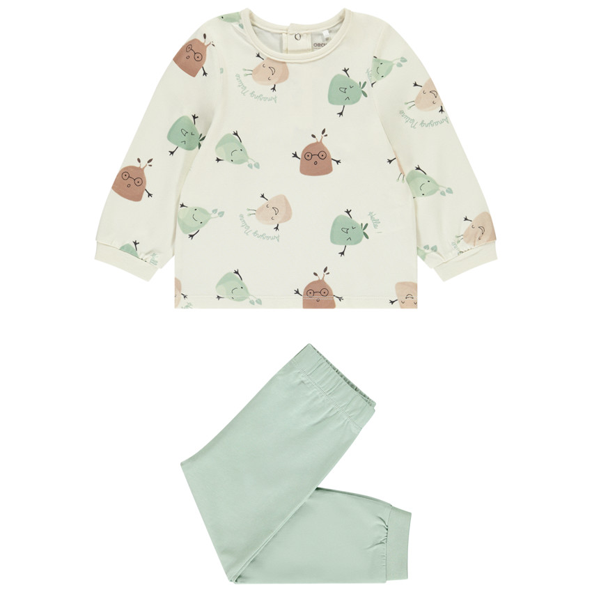 Set pyjama créatures végétales pour bébé garçon avec finitions différentes selon l'âge 