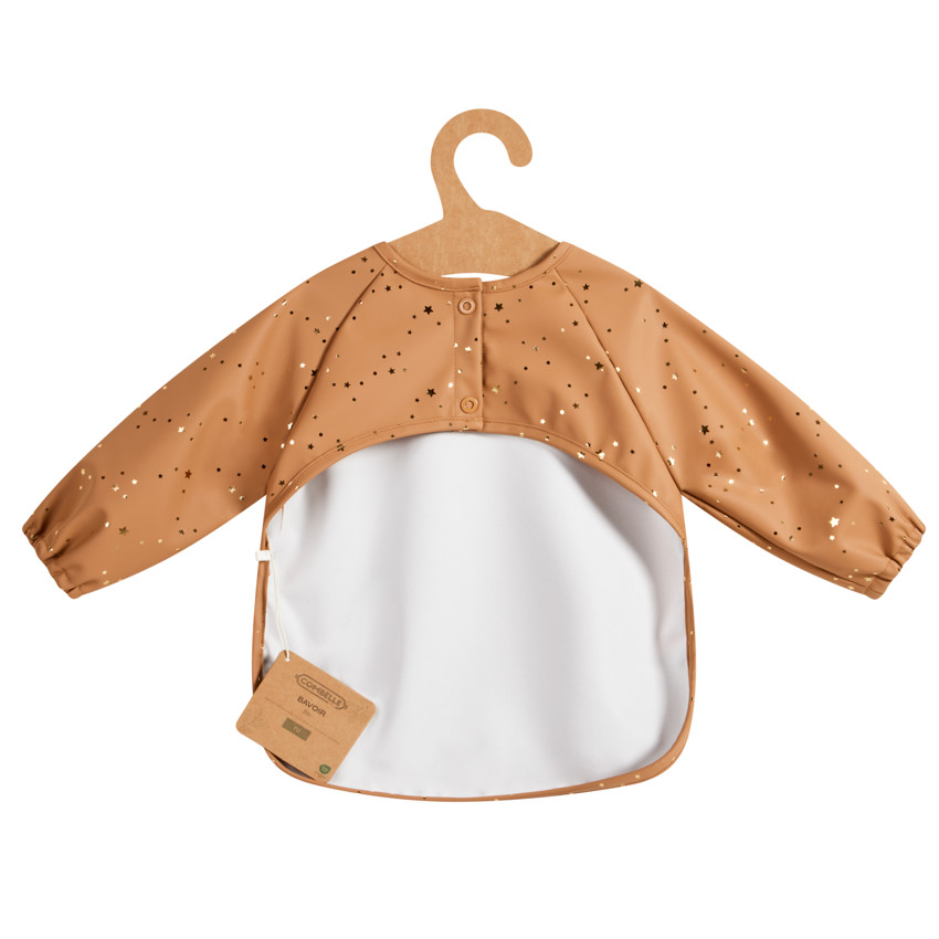 Slabbetje schort in rubber met zakje Zachte Zwaluw camel 