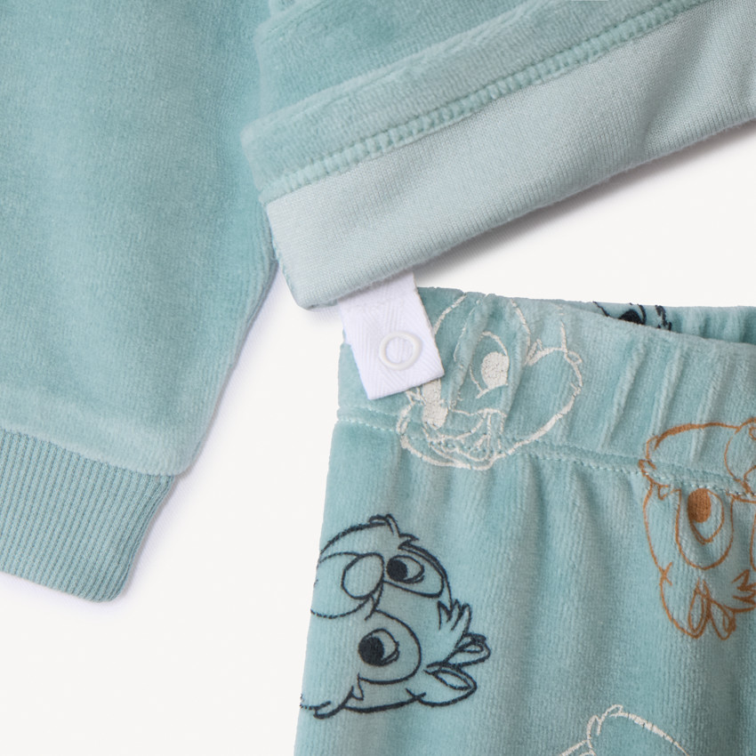 Fluwelen pyjama Tic & Tac Disney voor baby jongen met verschillende afwerkingen afhankelijk van de leeftijd 