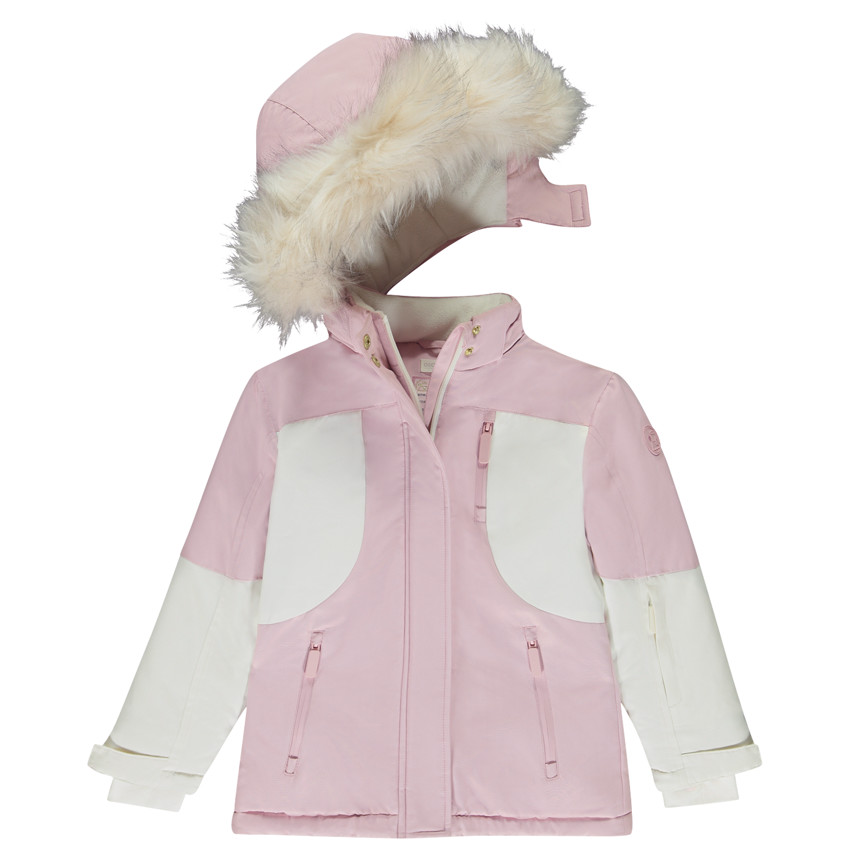 Blouson de ski en toile déperlante effet colorblock pour fille 