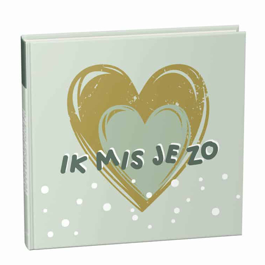 Livre "Tu me manques tellement" Texte Néerlandais" Vert Tendre 