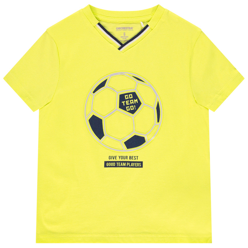 T-shirt manches courtes col V print embossed pour garçon 