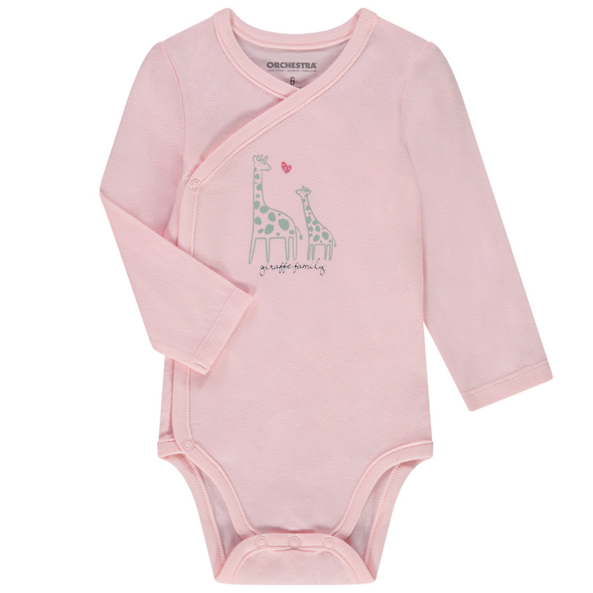 Set van 5 lange mouwen rompers voor meisjes met verschillende openingen afhankelijk van de leeftijd 