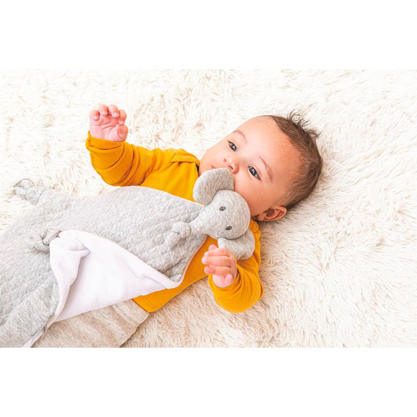 Doudou plat éléphant Tembo - Gris 