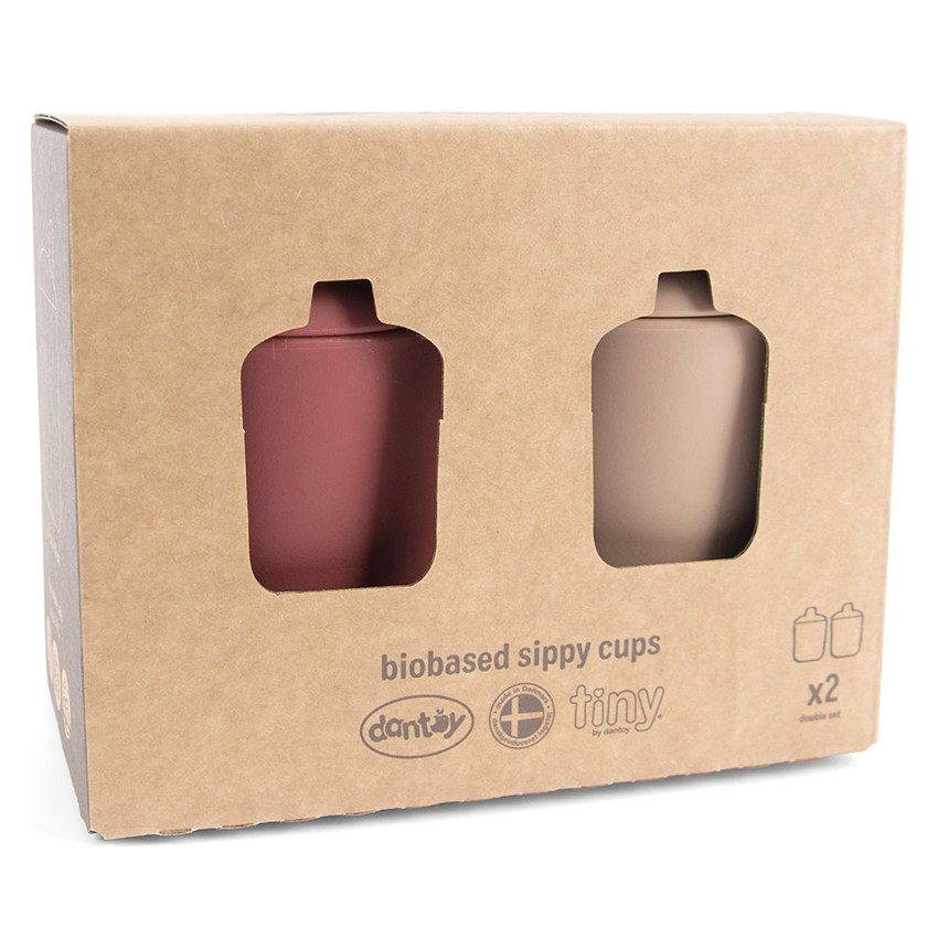 Set de 2 gobelets-canard Tiny Bioplastique – Rouge/Beige 