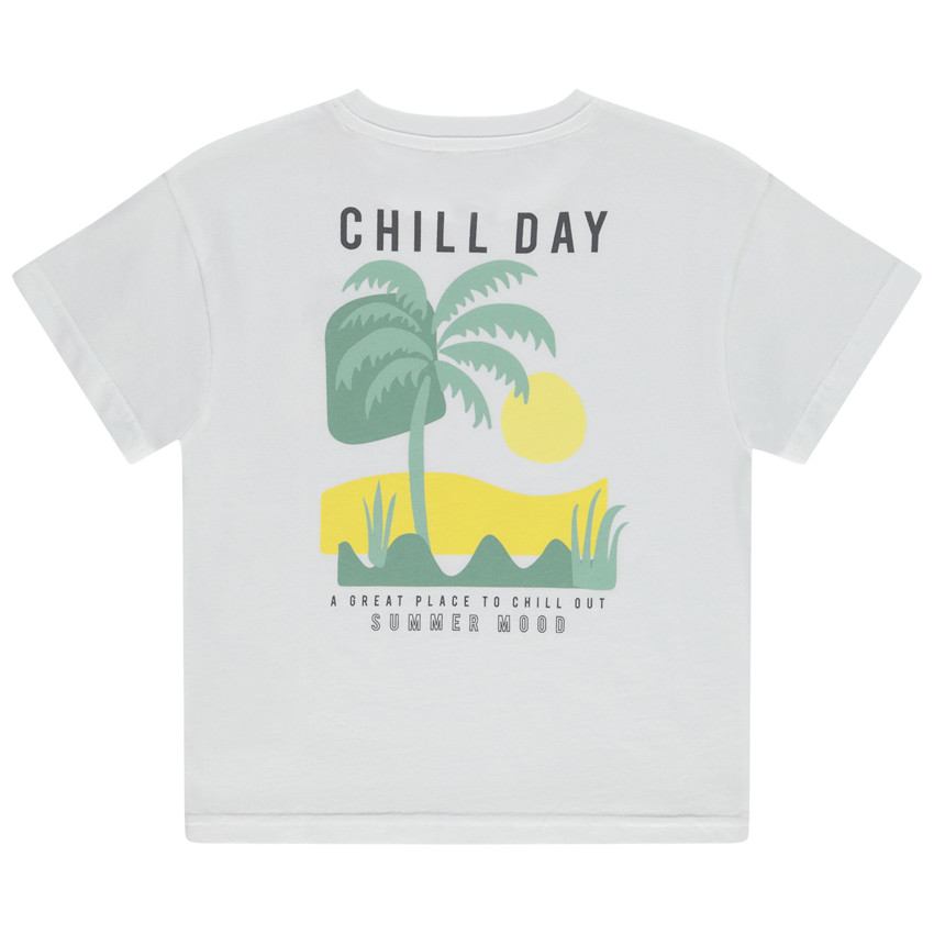 T-shirt manches courtes uni avec print coucher de soleil pour garçon 