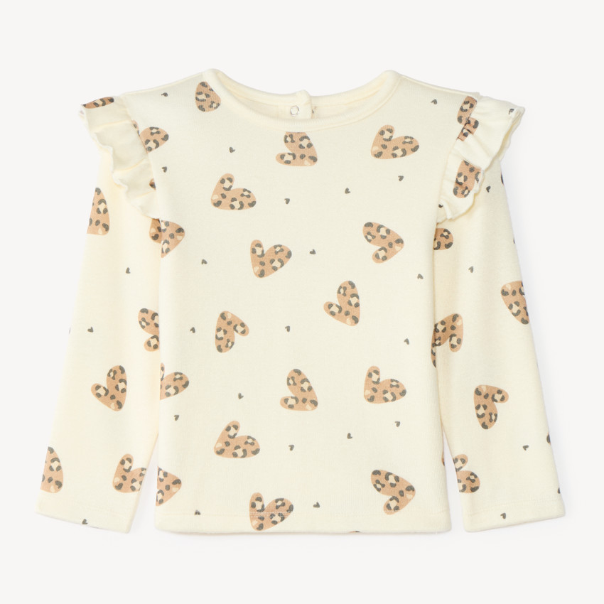 T-shirt manches longues bébé fille imprimé fantaisie 