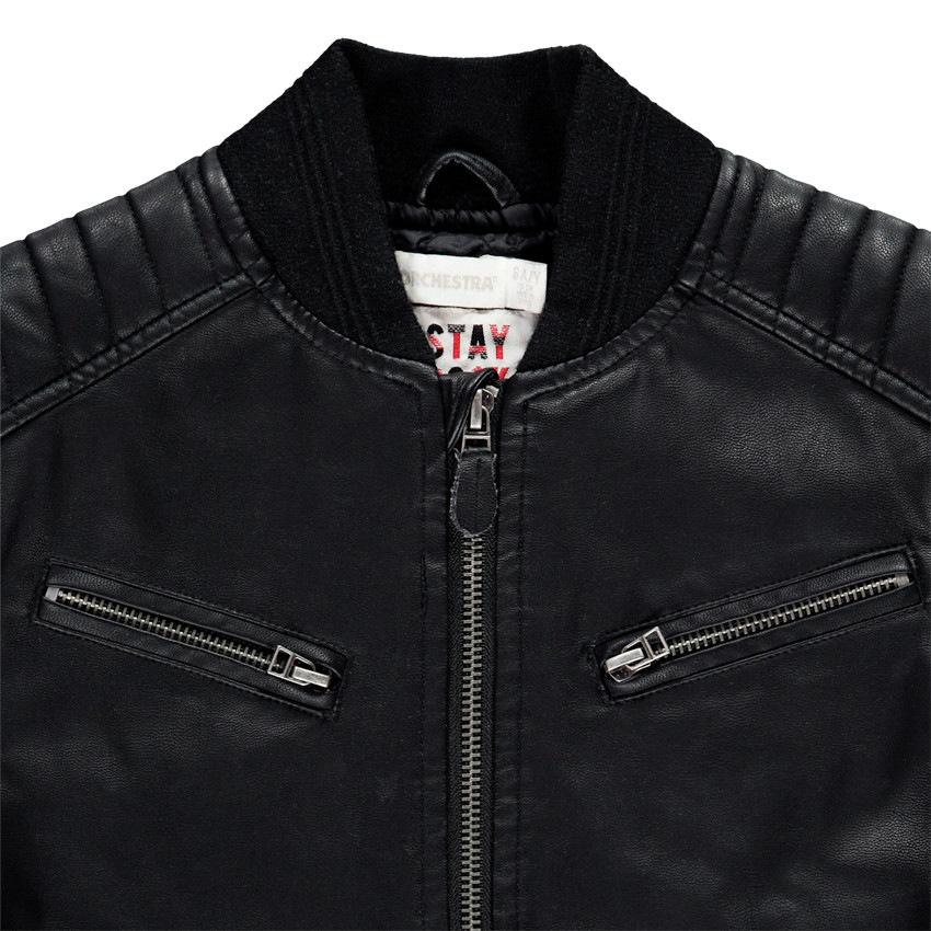 Veste imitation cuir zippée avec poches pour garçon 