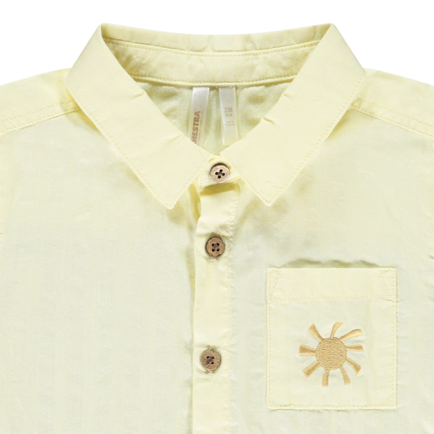 Korte mouwen chemise met 3D borduren voor babyjongens 