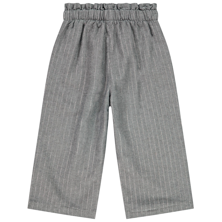 Pantalon large à fines rayures argentées pour enfant fille 