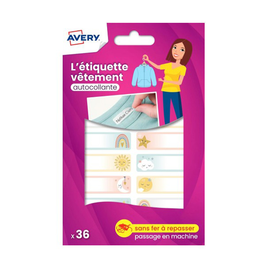 36 zelfklevende kledinglabels met hemelmotieven 