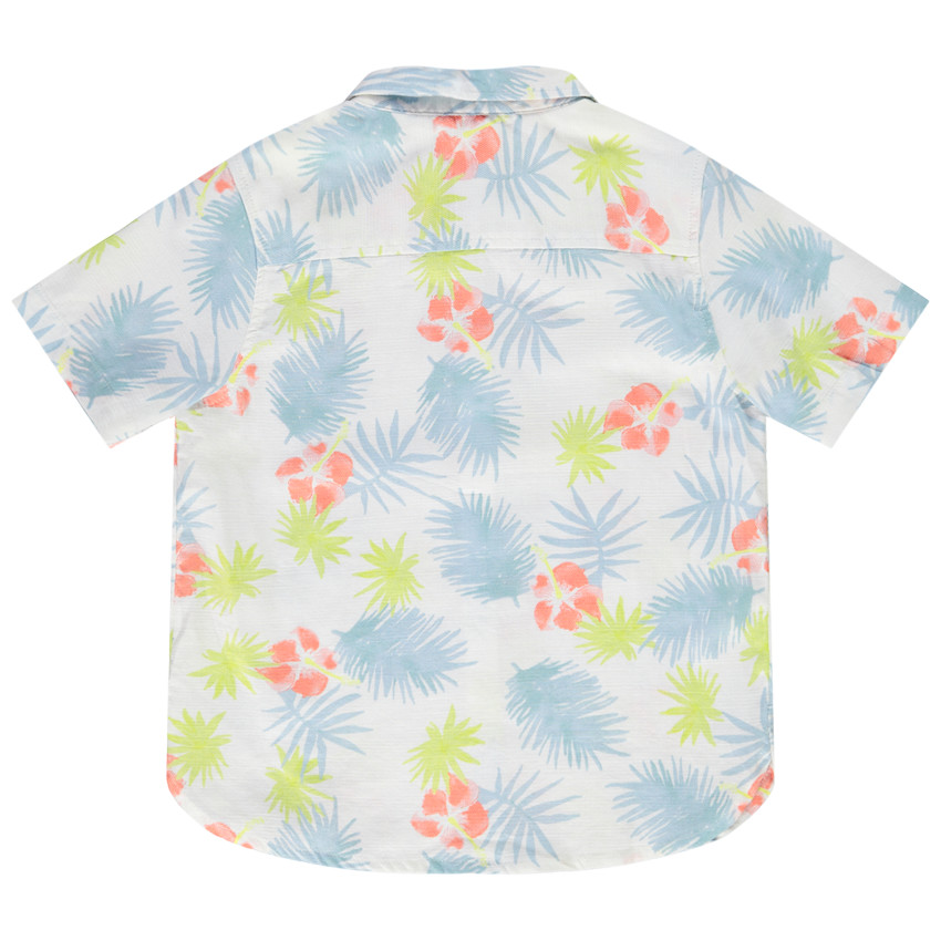 Chemise met korte mouwen met exotische print voor jongen 