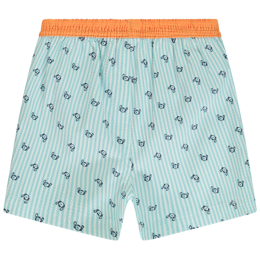 Short de bain en seersucker avec imprimé fantaisie pour bébé garçon 
