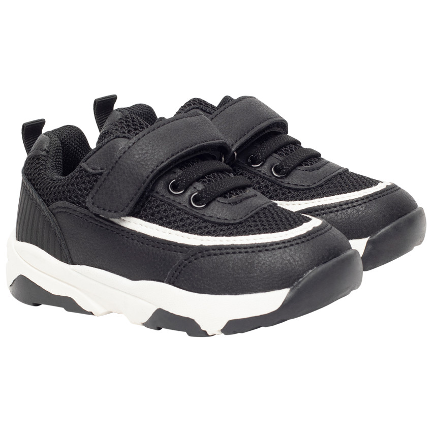 Baskets de sport empiècement en mesh et simili cuir pour garçon 
