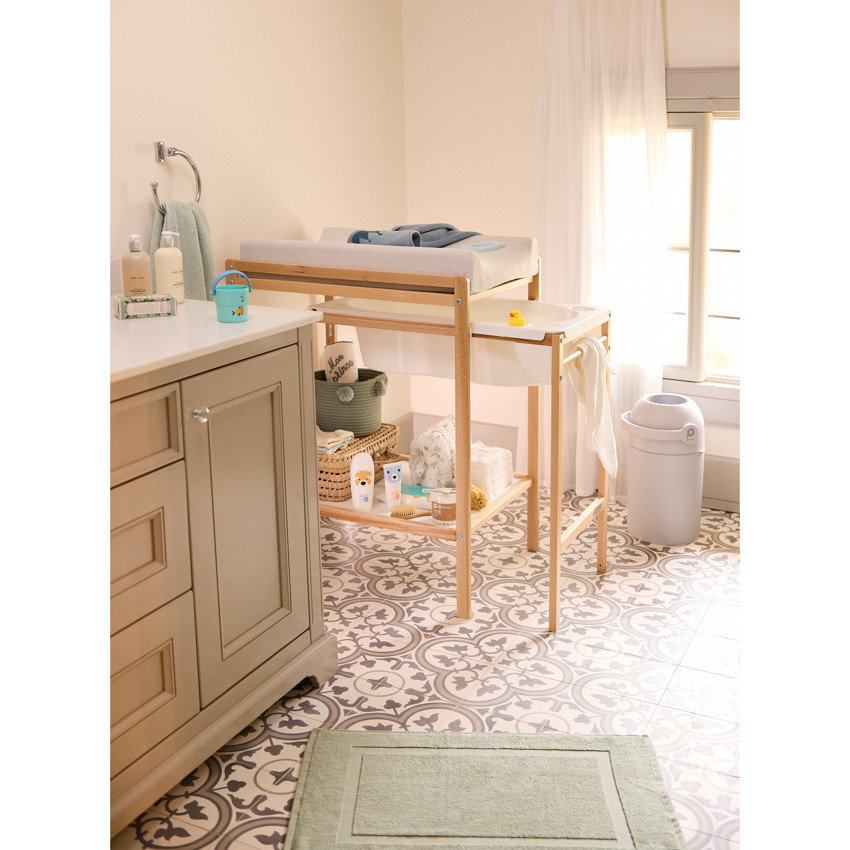 Table à langer coulissante 2 en 1 Tiny avec baignoire intégrée 