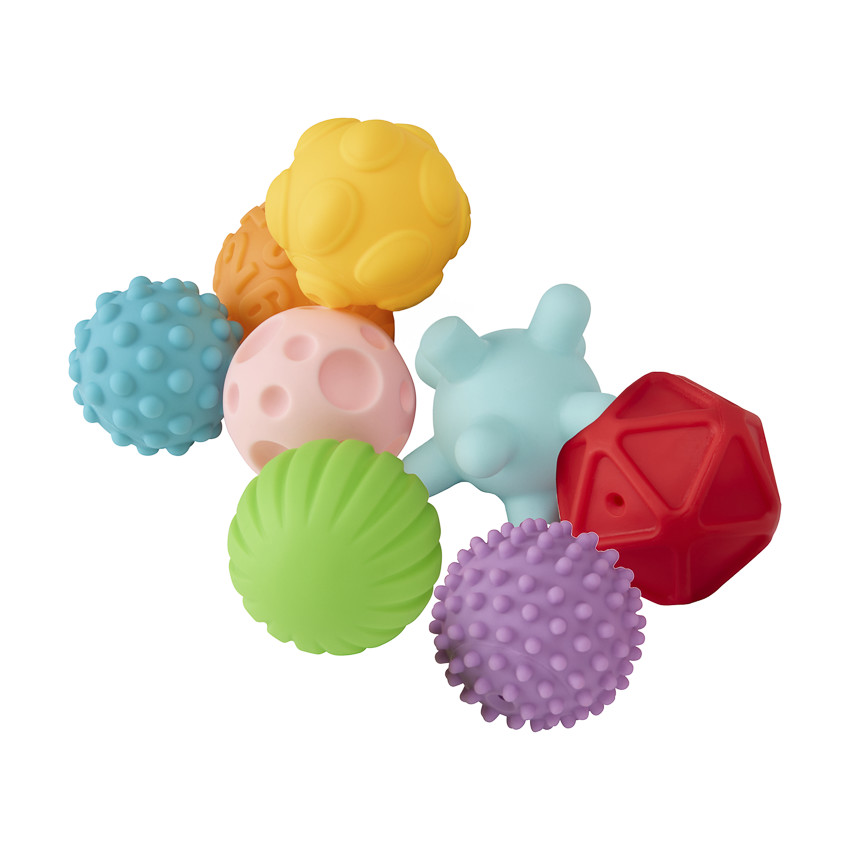 Set van 8 flexibele textuurballen Prémaman voor sensorische stimulatie en ontwikkeling van fijne motoriek 