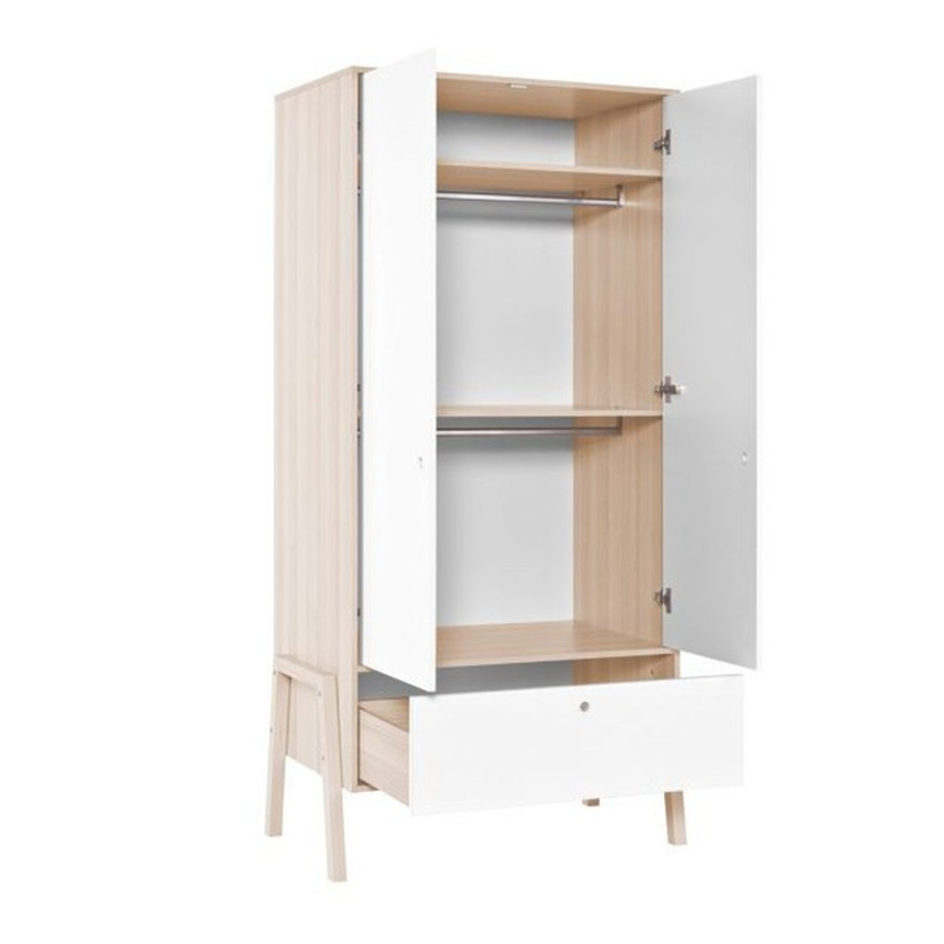 Armoire Spot 2 portes - Accacia / Blanc 