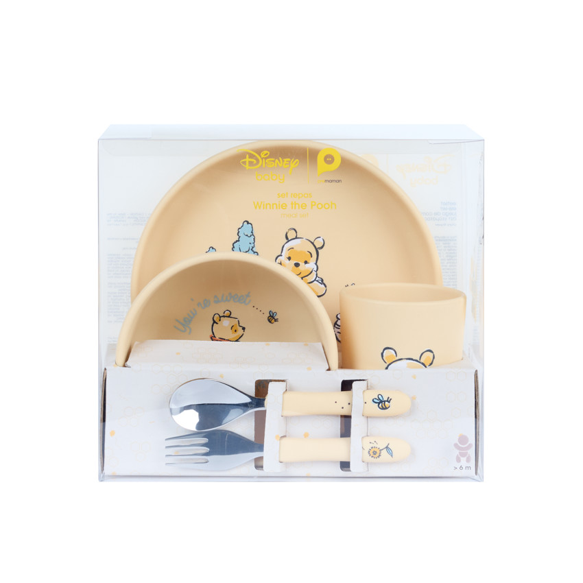 Set repas en silicone Winnie L'ourson Disney - 5 pièces 
