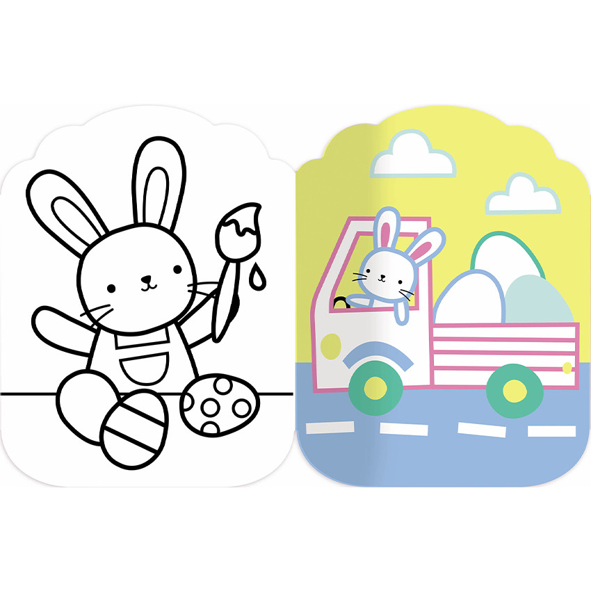 Boek FR Pasen "Je colorie dans dépasser" 3jaar+ Zonder tekst 