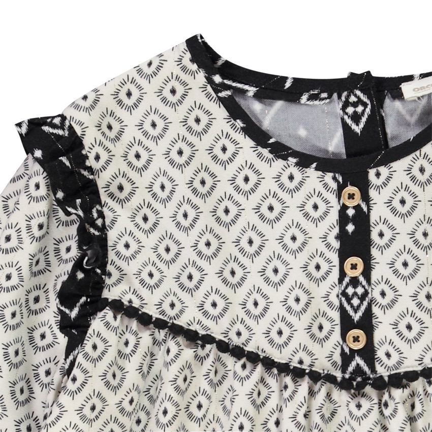 Tuniek lange mouwen ikat print voor meisjes 