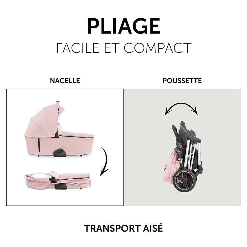 Set Vision X Poussette + Nacelle Melange Rose 