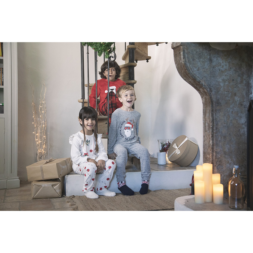 Pyjama en jersey épais print père Noël pour enfant garçon 