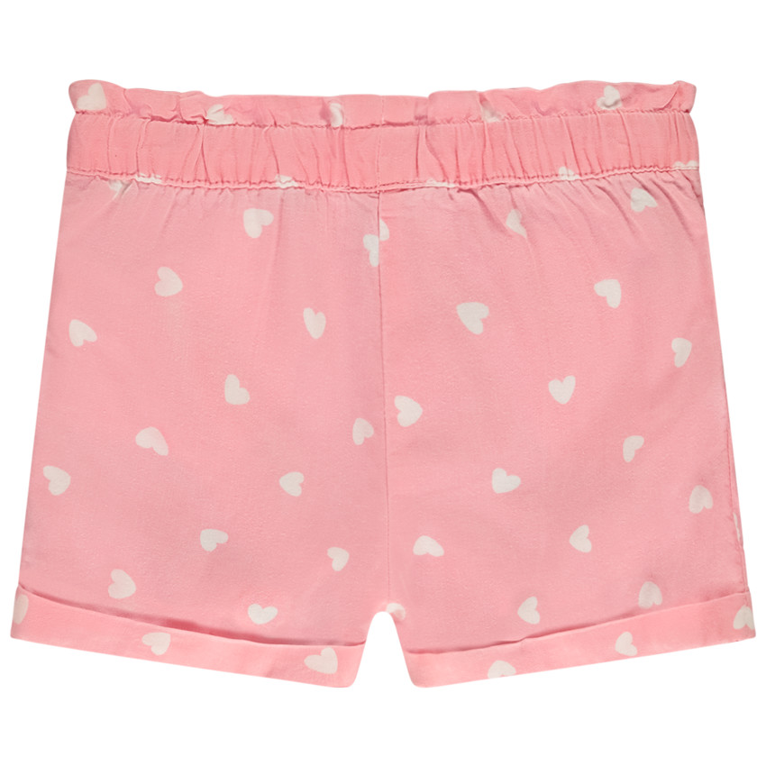Short van stof met hartenprint voor meisjes 