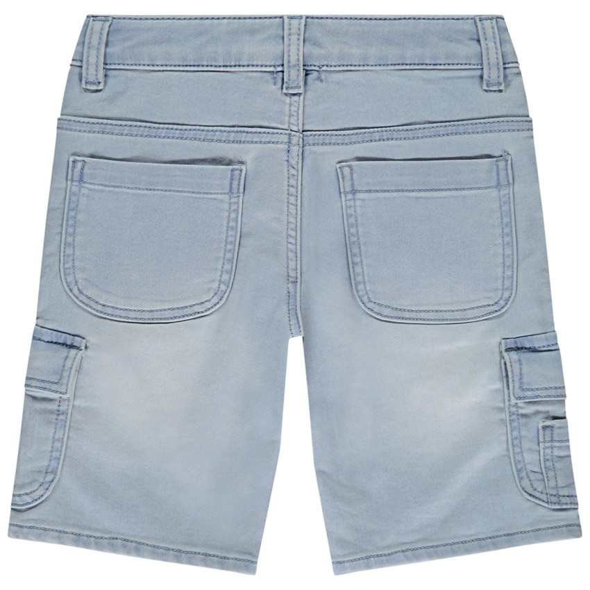 Bermuda cargo jeanslook met reliëf palmboom voor jongens 