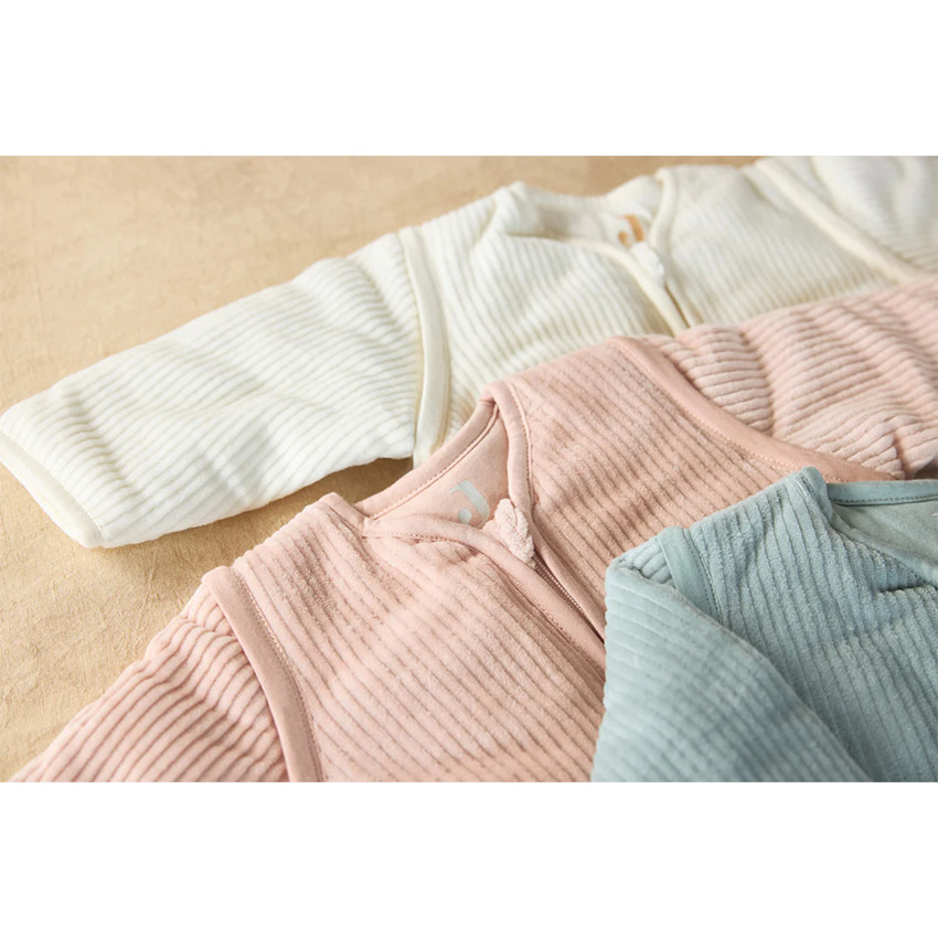 Slaapzak afritsbare mouwen 90cm 4 seizoenenRib Ivory 