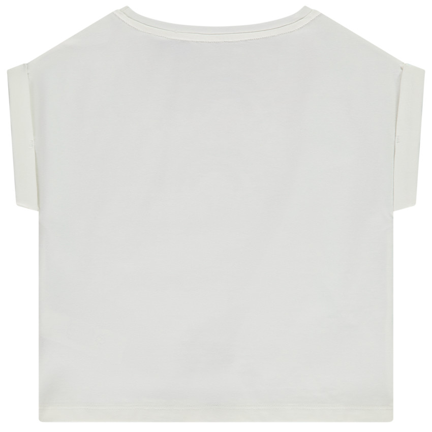 T-shirt manches courtes motif arc-en-ciel en bouclettes pour fille 