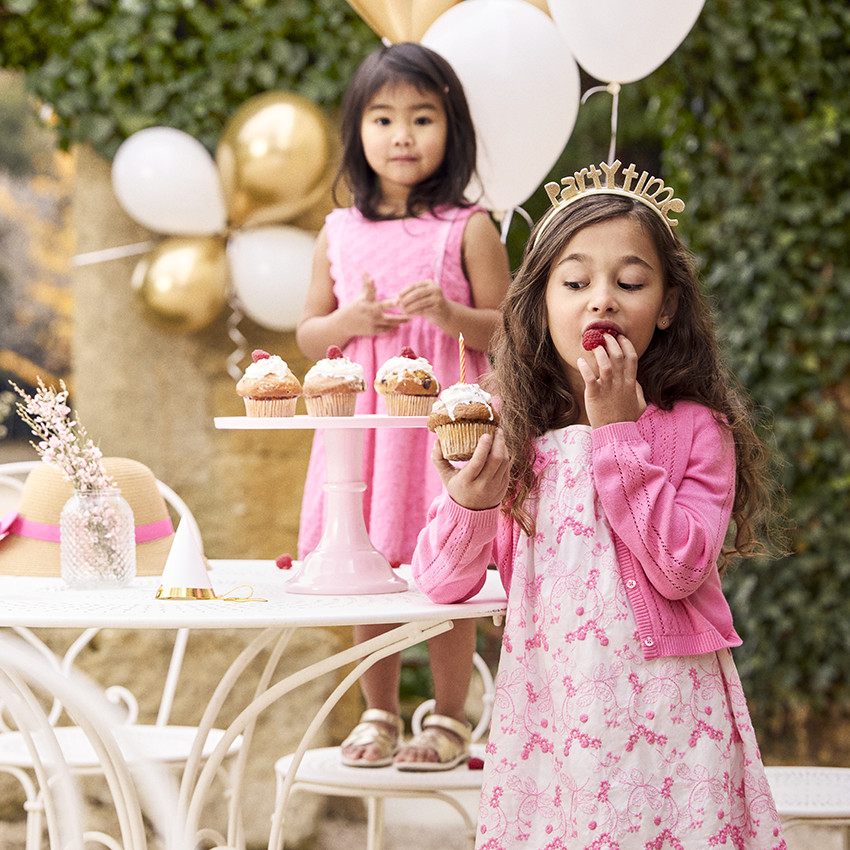 Robe manches courtes volantées avec imprimé fleurs pour fille  