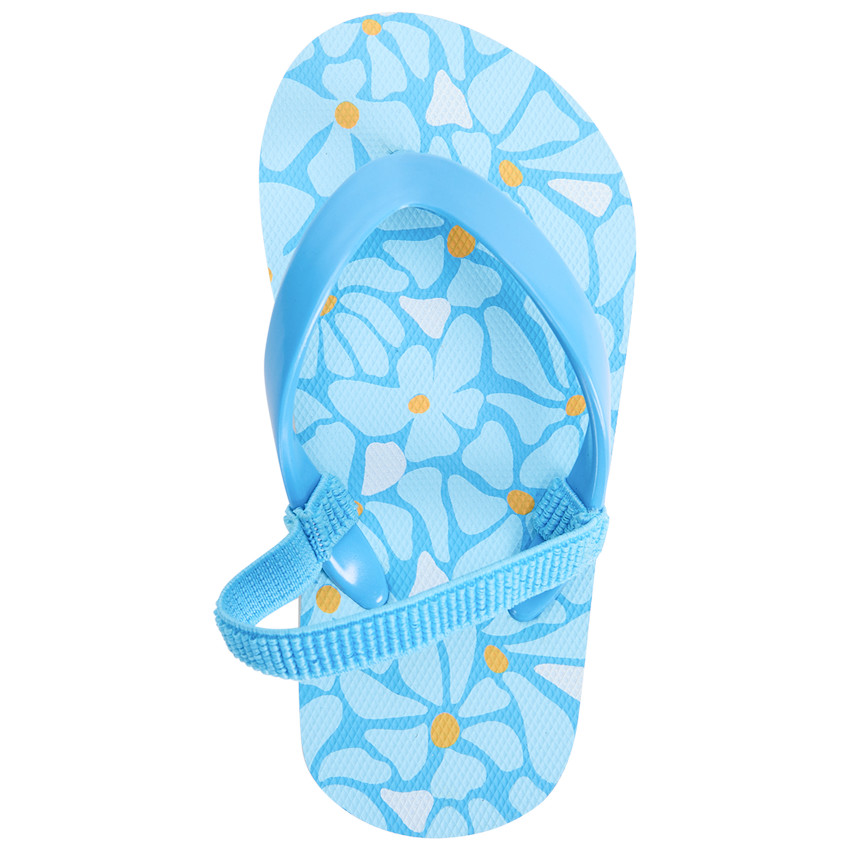 Tongs imprimé fleurs pour fille avec lanière selon la pointure 