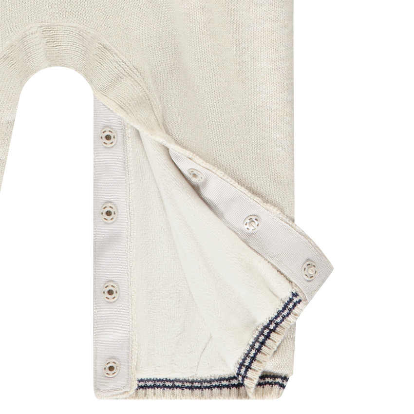 Combinaison longue en tricot jacquard bonhommes de neige pour bébé garçon 