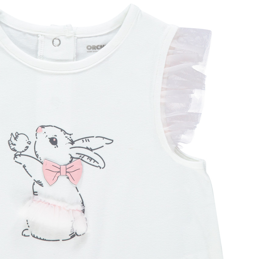 Lot de 2 combinaisons courtes à manches en tulle et motif fantaisie 