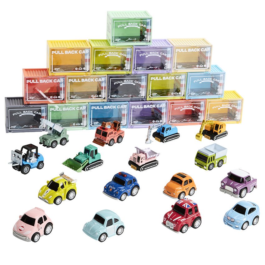 Voertuig miniatuur met wrijving Tractopelle blauw/zwart 