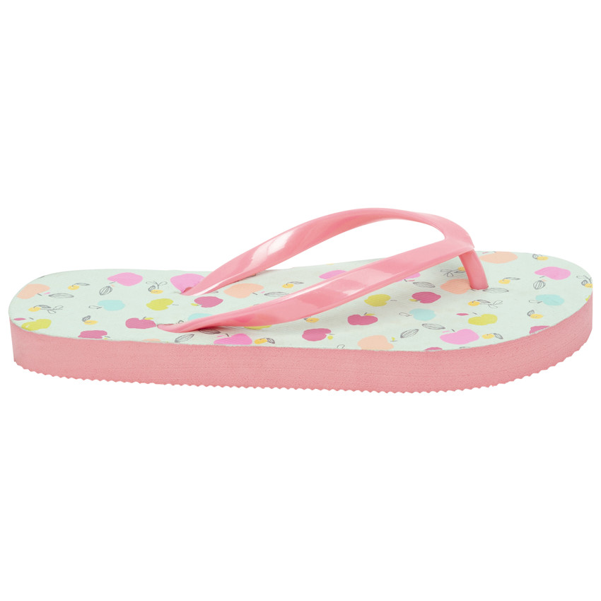 Tongs imprimé pommes pour fille avec lanière selon l'âge 